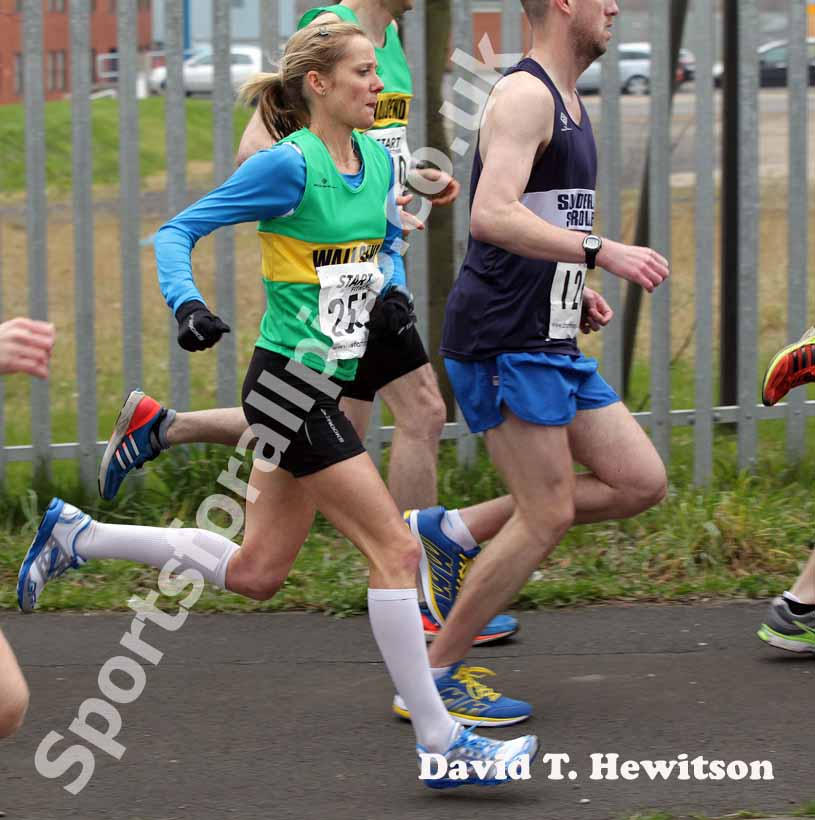 Sonia Samuels (Wallsend Harriers) taking part in the Wallsend Harriers Terry O'Gara Memorial 5k Road Race.
